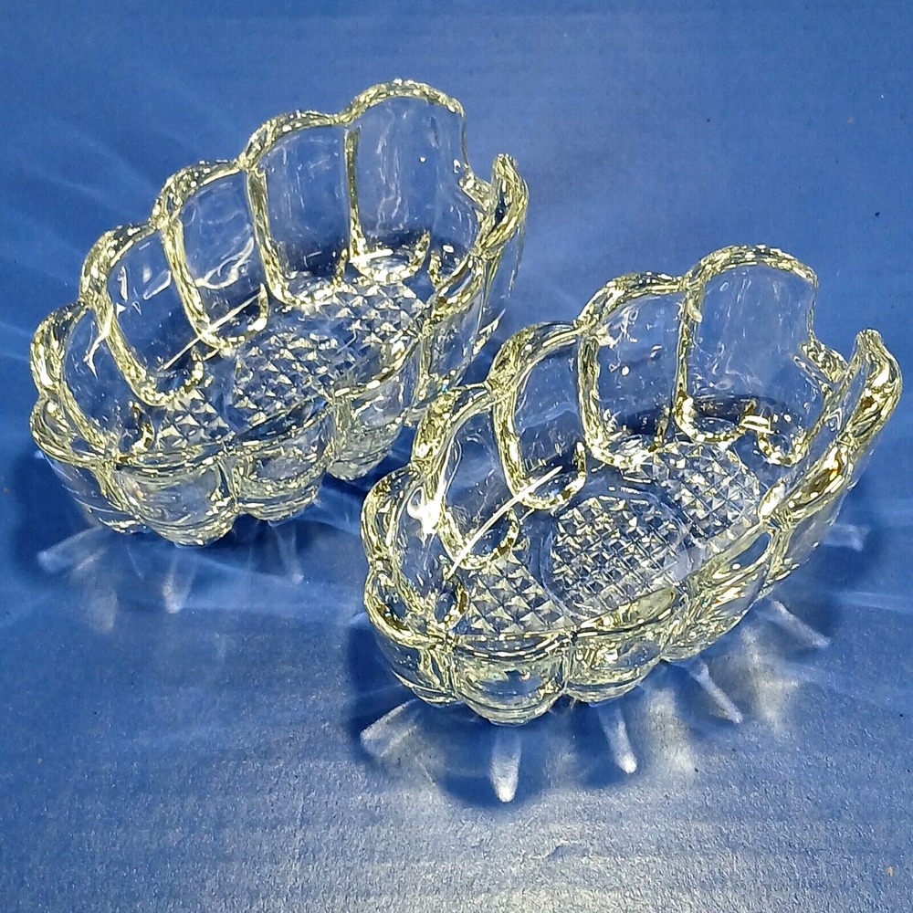 2 Princess House Crystal Buffet Caddies Flatware Silverware Spoon Fork Holders